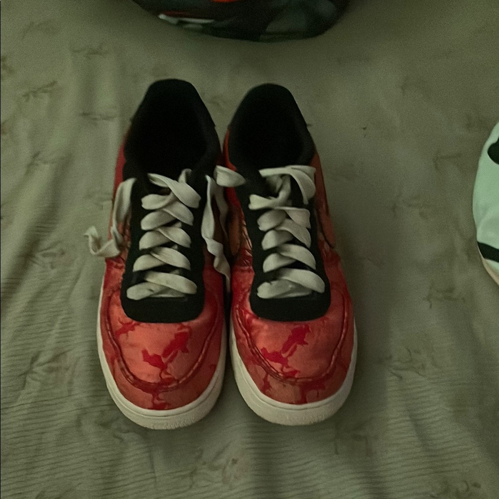 Red Orange and Black Sneakers